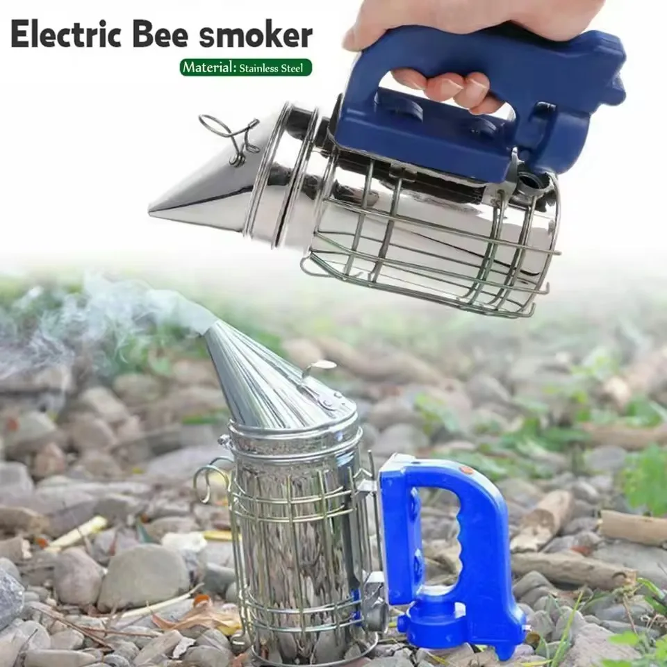 

1 Pc Electric Beekeeping Smoker Apiculture Farm Stainless Steel with Heat Shield Handle Beehive Smoking Tool