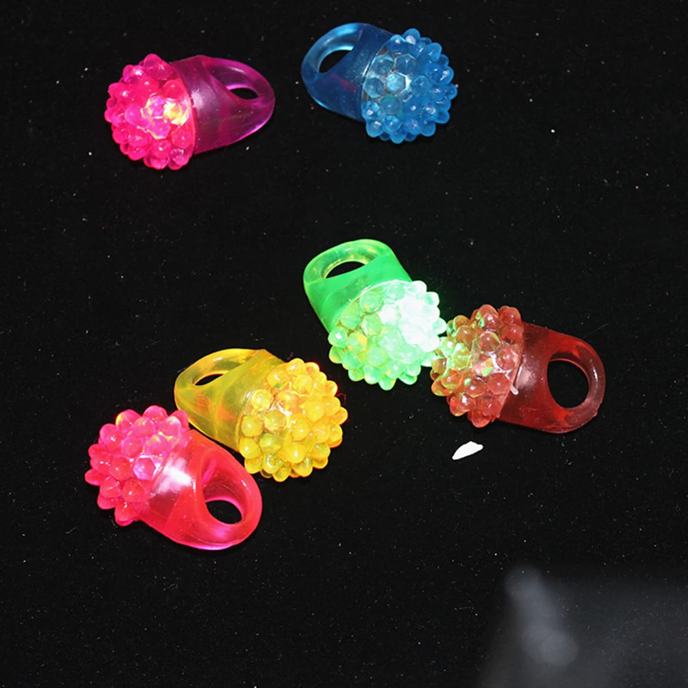 

24 Pcs Strawberry Flashing Rings Ring Strawberry Flashing Rings Mixed Toy TPR Cosplay Party