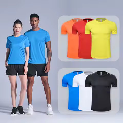 Men Women Quick Dry Short Sleeve Sport T Shirt Gym Jerseys Fitness Shirt Trainer Running T-Shirt Teenager Breathable Sportswears product image