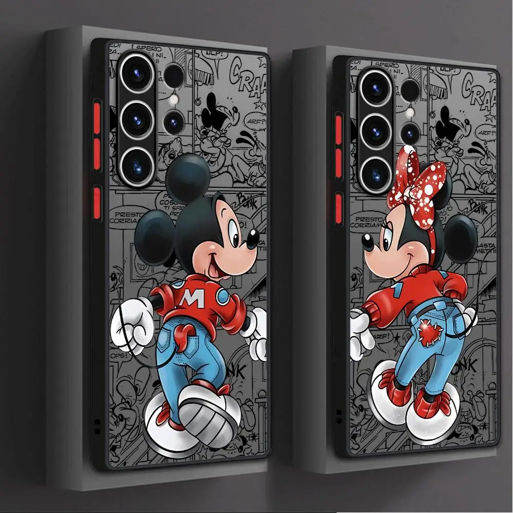 Mickey Mouse Love Minnie Case for Samsung Galaxy S24 S22 Ultra Note 20Ultra S23 S20 FE S21 Note 20 10 Plus S9 S10Plus Soft Cover