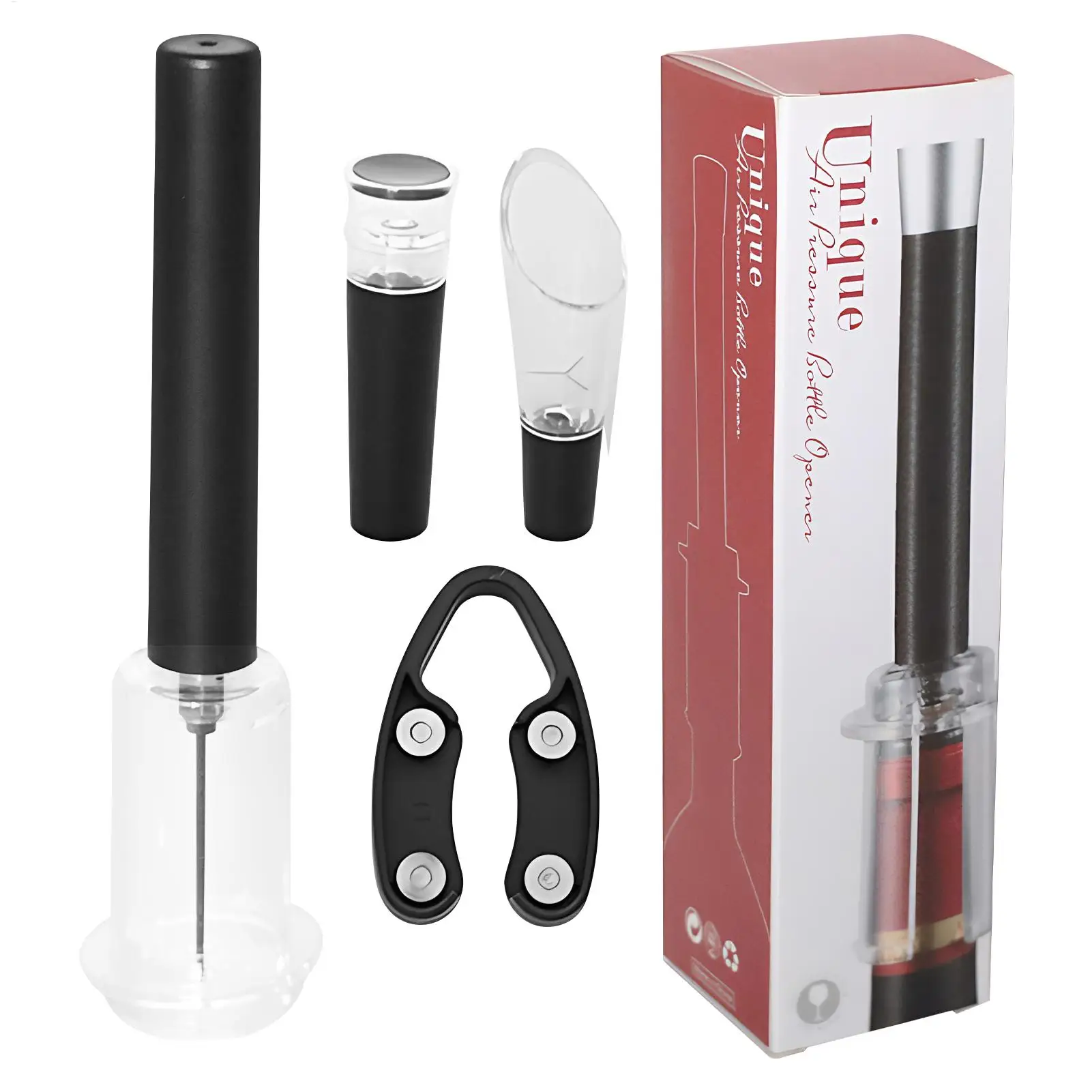 Wine Bottle Opener Air Pump Corkscrew Manual Needle Type Aerator for Home Bar Picnic Camping Easy Quick Cork Remover Tool Kit