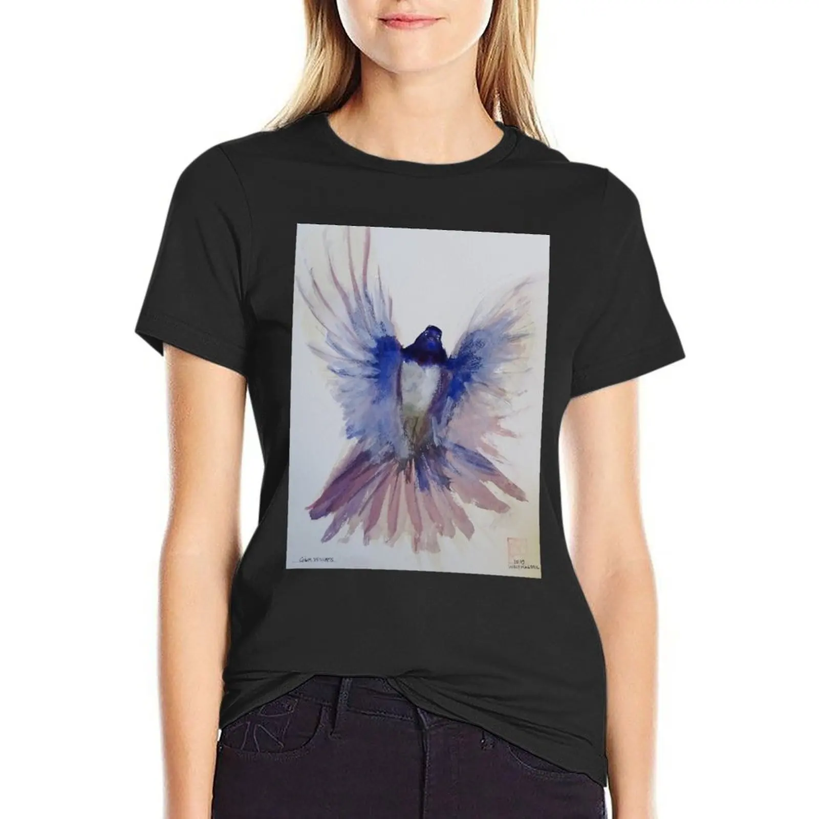 WILLY WAGTAIL IN FLIGHT T-Shirt lady clothes aesthetic clothes t shirt Women