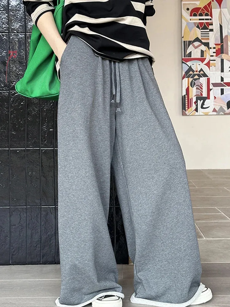 LANMREM Korean Version Casual Loose High Waisted Wide Leg Pants Drooping Office Lady Fashion Trousers 2025 Spring New 2DB1718