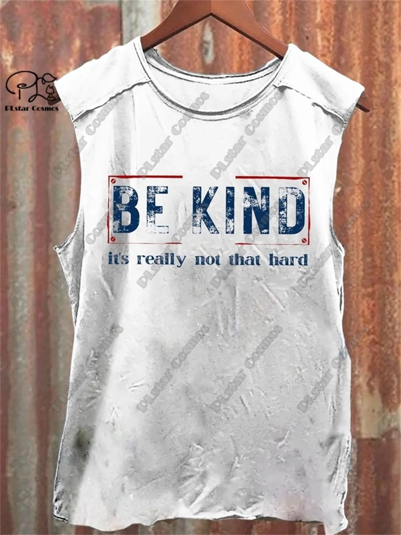 New Women's 3D Printed Be Kind Bruh Series Multi-Color Art Print Casual Round Neck Sleeveless Vest Casual Fashion 2