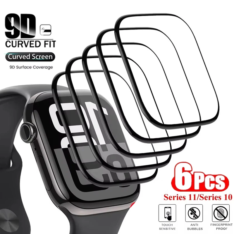 

6Pcs Ceramic Film for Apple Watch 11 10 9 8 7 6 SE 46MM 45MM 41MM 42MM 44MM 40M Screen Protector for IWatch Ultra 49MM Not Glass