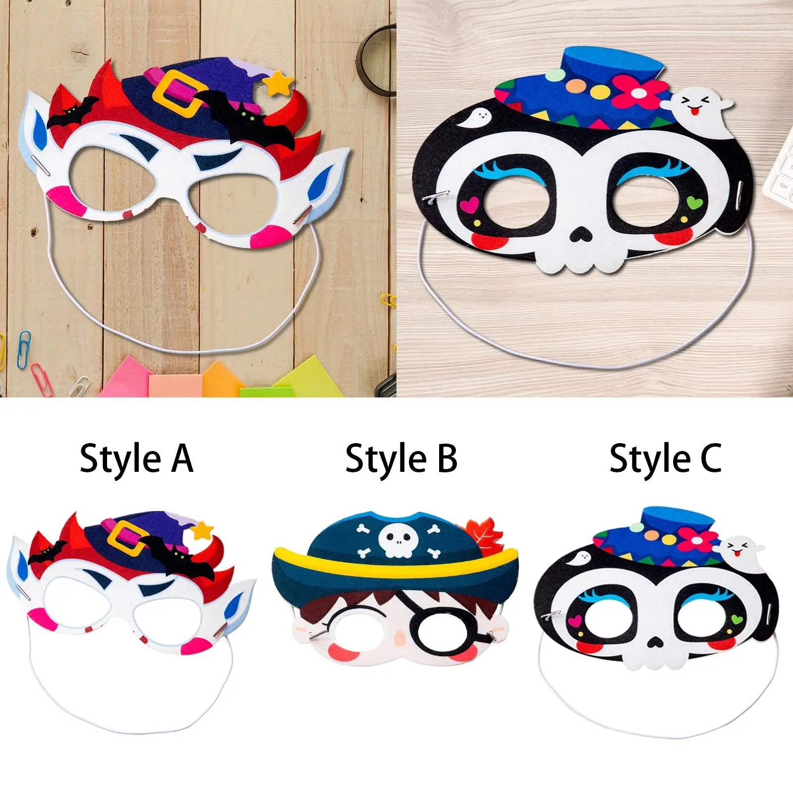 Kids Halloween Mask Crafts Costume Accessory Handmade Dress up Props Craft Kit Party Mask for Group Activities Party Favors