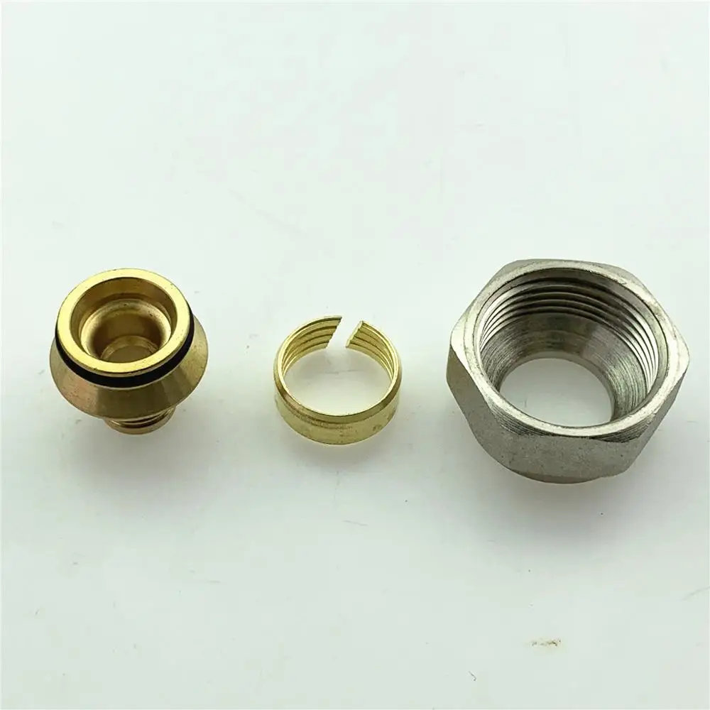 Juntas de calefacción de suelo, accesorio de junta de latón, colector de agua geotérmico, subcuenca, 12/16mm
