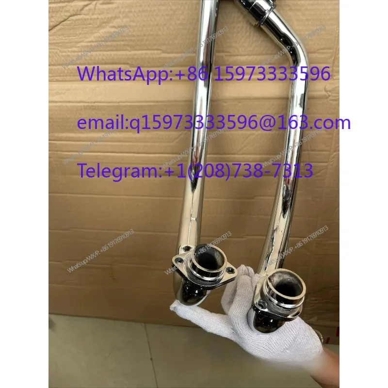 Thickened Double Tube GN250 Single Exhaust Pipe Front Section Motorcycle Exhaust Pipe Modification Accessory