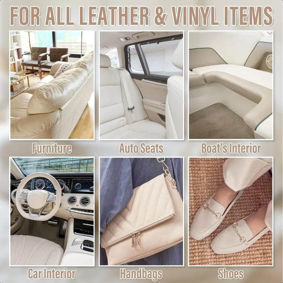 طقم تصليح الجلود الكريمية للأثاث لمقاعد السيارة الأريكة قارب أريكة سترة ومحفظة إصلاح الخدش والتمزق على الاصطناعي فو G