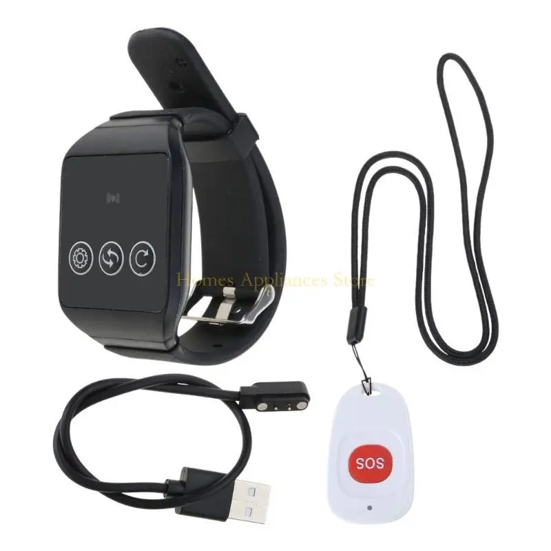 D0AB كبار السن المساعدة اللاسلكية استدعاء الزر المقاوم للماء مشاهدة سهلة الاستخدام