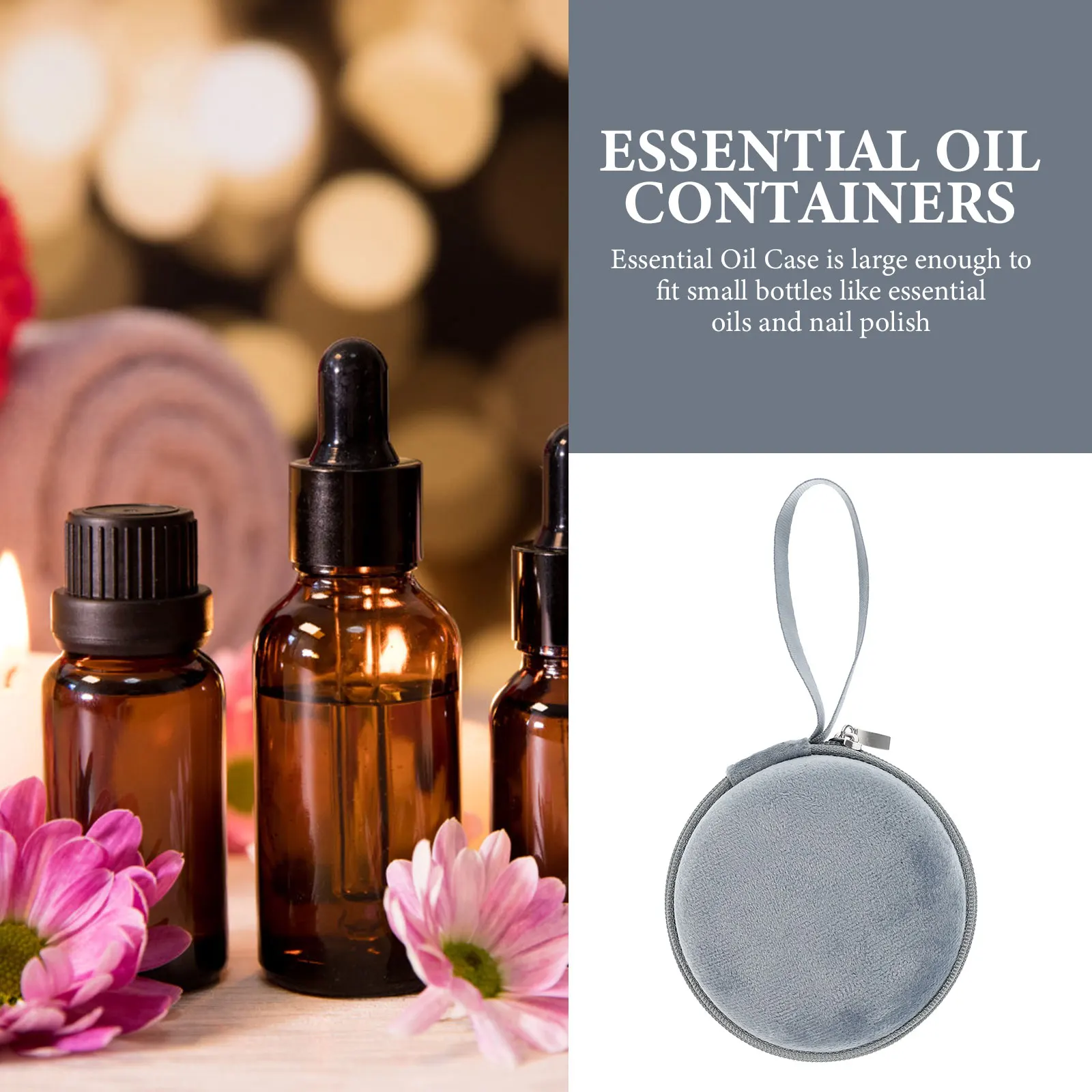 

Essential Oil Storage Bag Round Hard Shell Portable Travel Case for Nail Polish Organizer Bottle Holder Makeup Brush Pouch