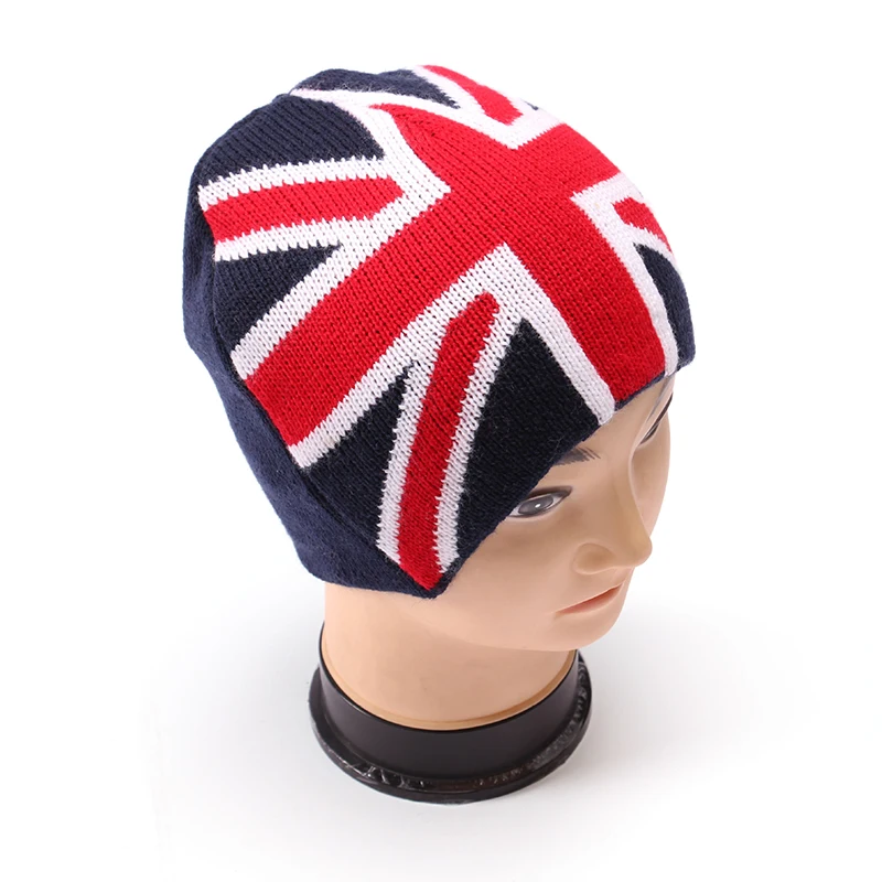 Bocca England Flag Knitted Hat Winter Beanie Hats For Men Women Y2K Warm Winter Autumn Outdoor Hip Hop Bonnet Cap 2023 New Style