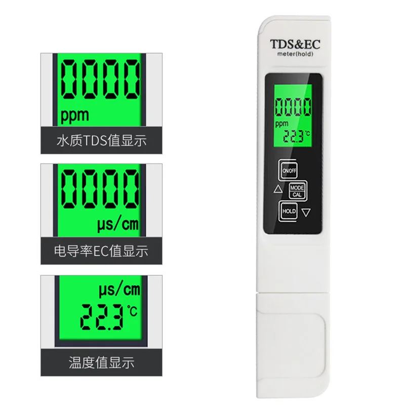 3 in 1 TEMP/TDS/EC Meter Tester  Digital Thermometer Pen Water Purity PPM Filter Hydroponic for Aquarium Pool Water Monitor Tool view 2