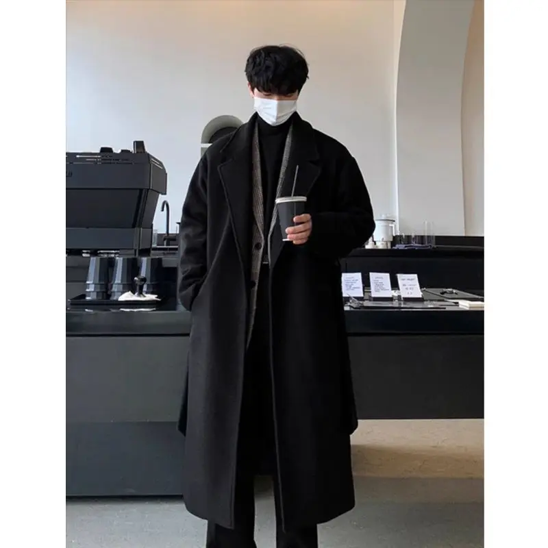 

Мужское пальто из шерстяной смеси, укороченное, свободного кроя, объемное, просторное, теплое