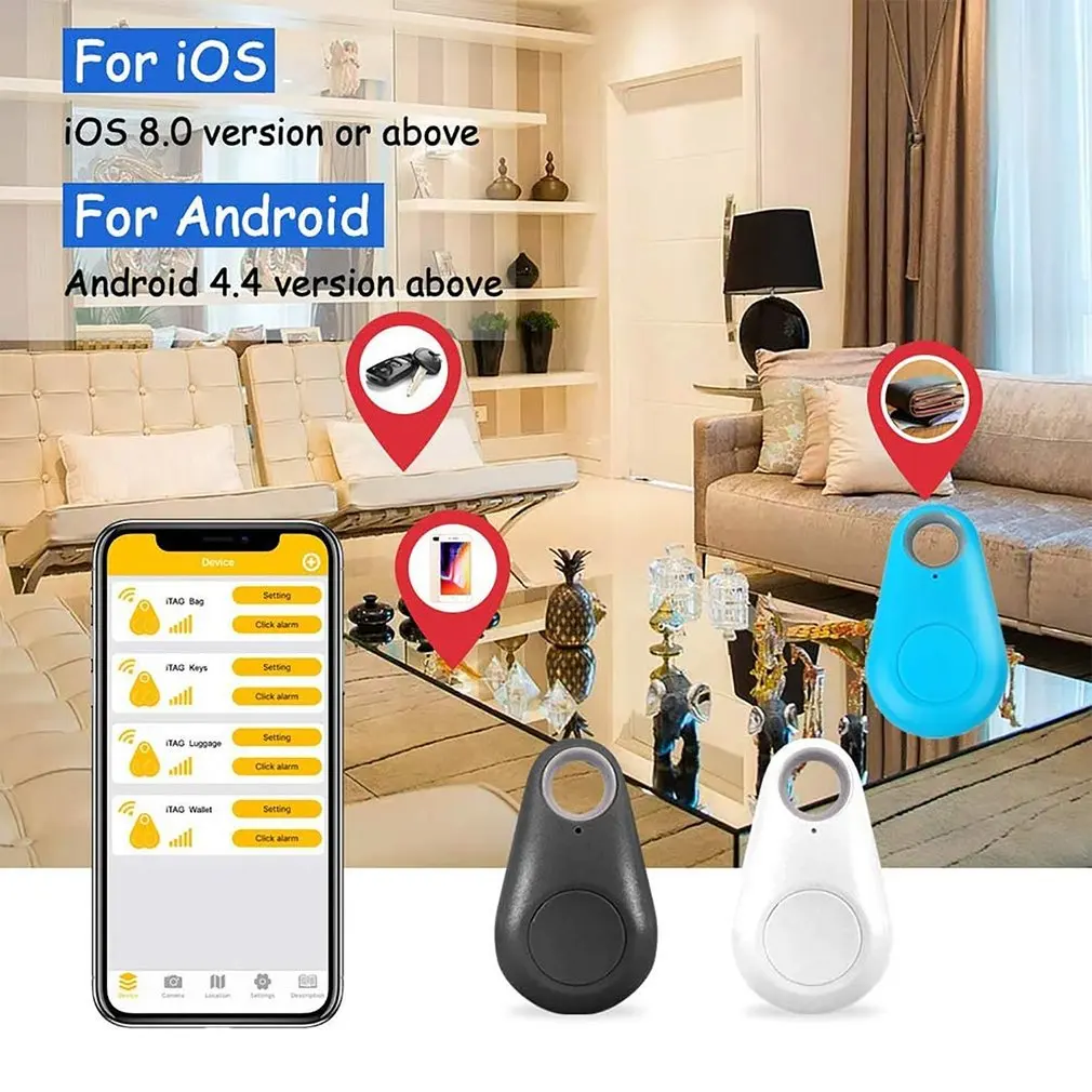 5PCS Mini Anti-lost Whistle Key Finder Wireless Alarm Smart Tag Key Locator Keychain Tracker Whistle Sound LED Light Pet Tracker