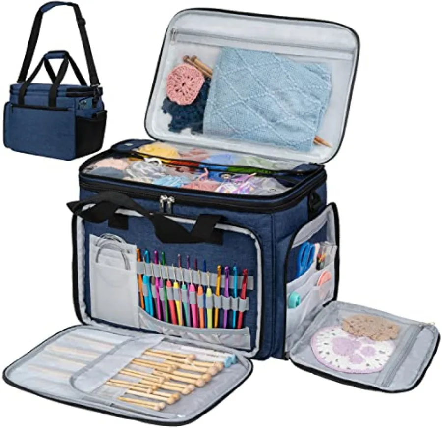 

Knitting Bag Yarn Storage Tote Large Crochet Organizer Bag Yarn Storage Holder for Crocheting Knitter Knitting Project Bag Croc