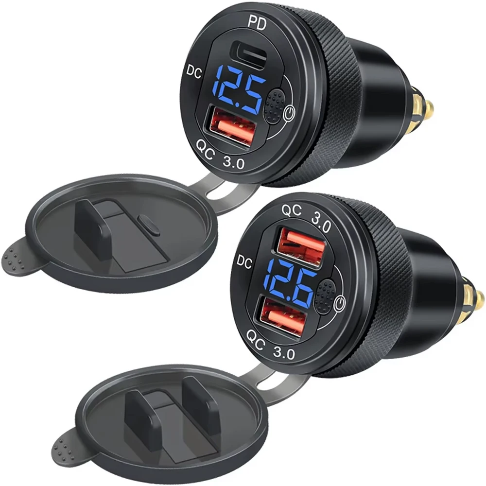 Quick Charge 3.0 Dual USB Charger Plug Socket Power Adapter Type-C For BMW R1200GS R1250GS F800GS R1250 GS R1200rt Tiger 800 900
