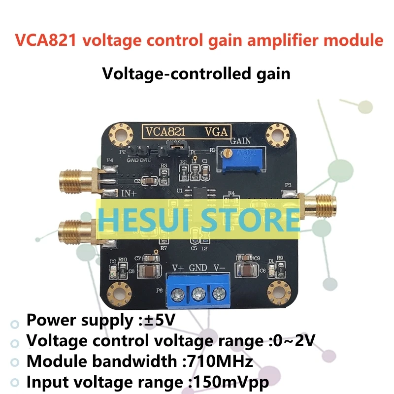 Voltage controlled gain amplifier VCA821 module Electronic competition module program-controlled gain amplifier