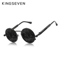 KINGSEVEN Brand New Retro Sunglasses Gothic Steampunk Polarized Men Women Eyewear Designer Vintage Round Frame Outdoor Glasses