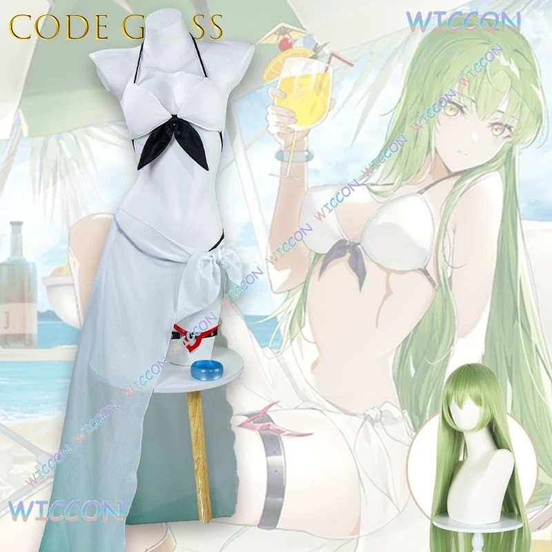 

COD EGEASS CC зеленый купальник косплей костюм аниме персонаж пляжная одежда бикини летний наряд Хэллоуин сексуальная вечеринка Рождество Cos