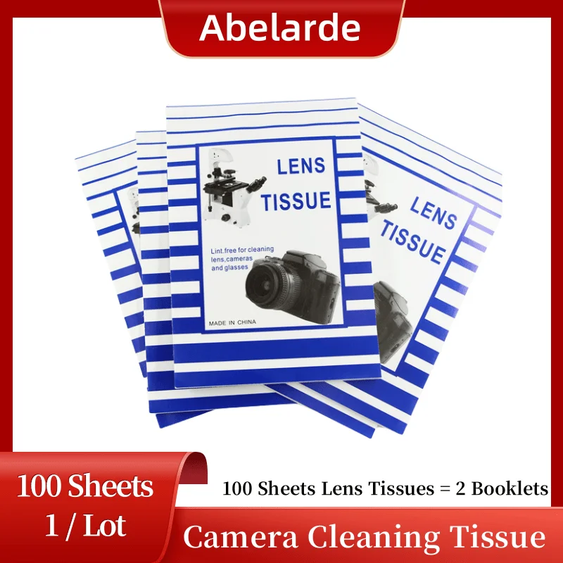 

100 Sheets 2 Booklets Dust-free Wipes Microscope Camera Lens Cleaning Paper Camera Wipe Microscope Eyeglasses Kit Cleaner Tissue