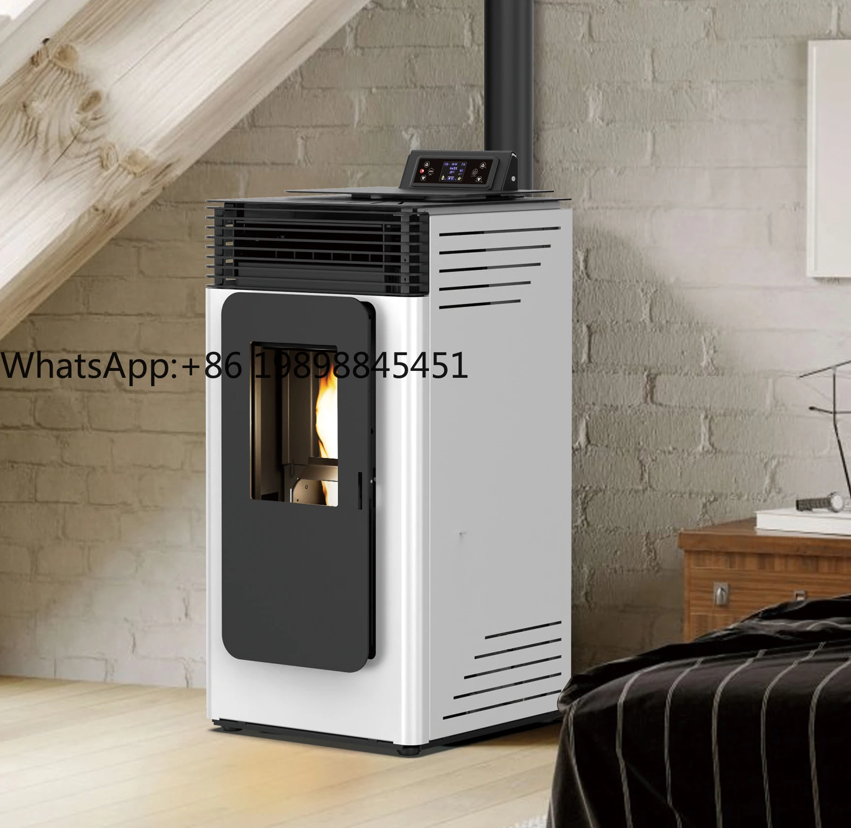 

9KW Pellet Fireplace KT0901A Automatic Pellet Feeding WIFI Control CE ROHS Approved Pellet Stove Heater