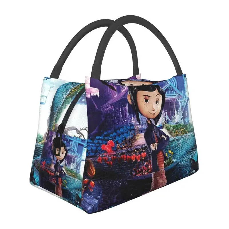 

Изготовленная на заказ сумка для обеда из фильма Coraline, женская теплая изолированная коробка-холодильник для пикника, кемпинга, работы, путешествий