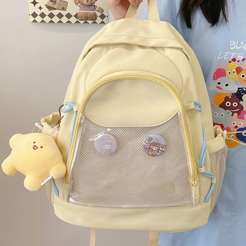 lô đi học trong suốt hợp thời trang Dung tích lớn Daypack lô học sinh Túi sách lô để sử dụng hàng ngày