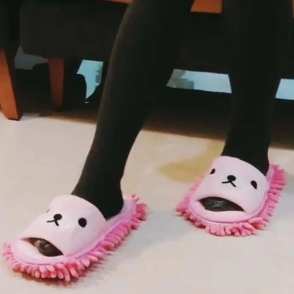 

Plush Lazy Mopping Slippers Anti-slip Thickened Detachable Cotton Shoes Soft Tools Microfiber Slippers Mopping Wooden Floor
