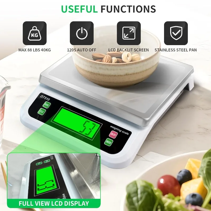 30 كجم / 1 جرام الدقة LCD ميزان رقمي ميزان إلكتروني مقياس الوزن البلاستيك مقياس الوزن ميزان الوزن موازين الطعام للمطبخ