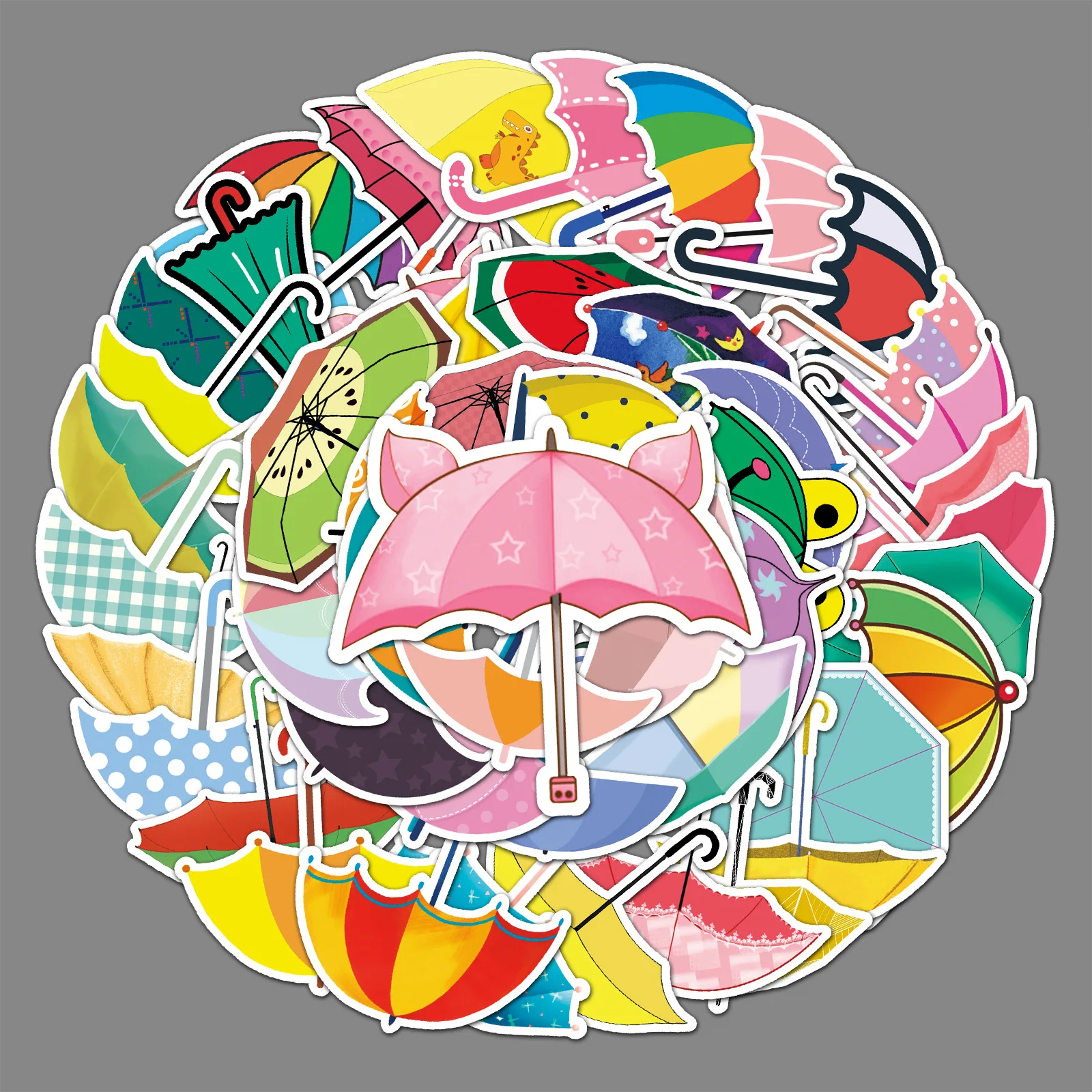 50Pcs Cartoon Umbrella Series Graffiti Stickers Suitable for Laptop Helmets Desktop Decoration DIY Stickers Toys Wholesale