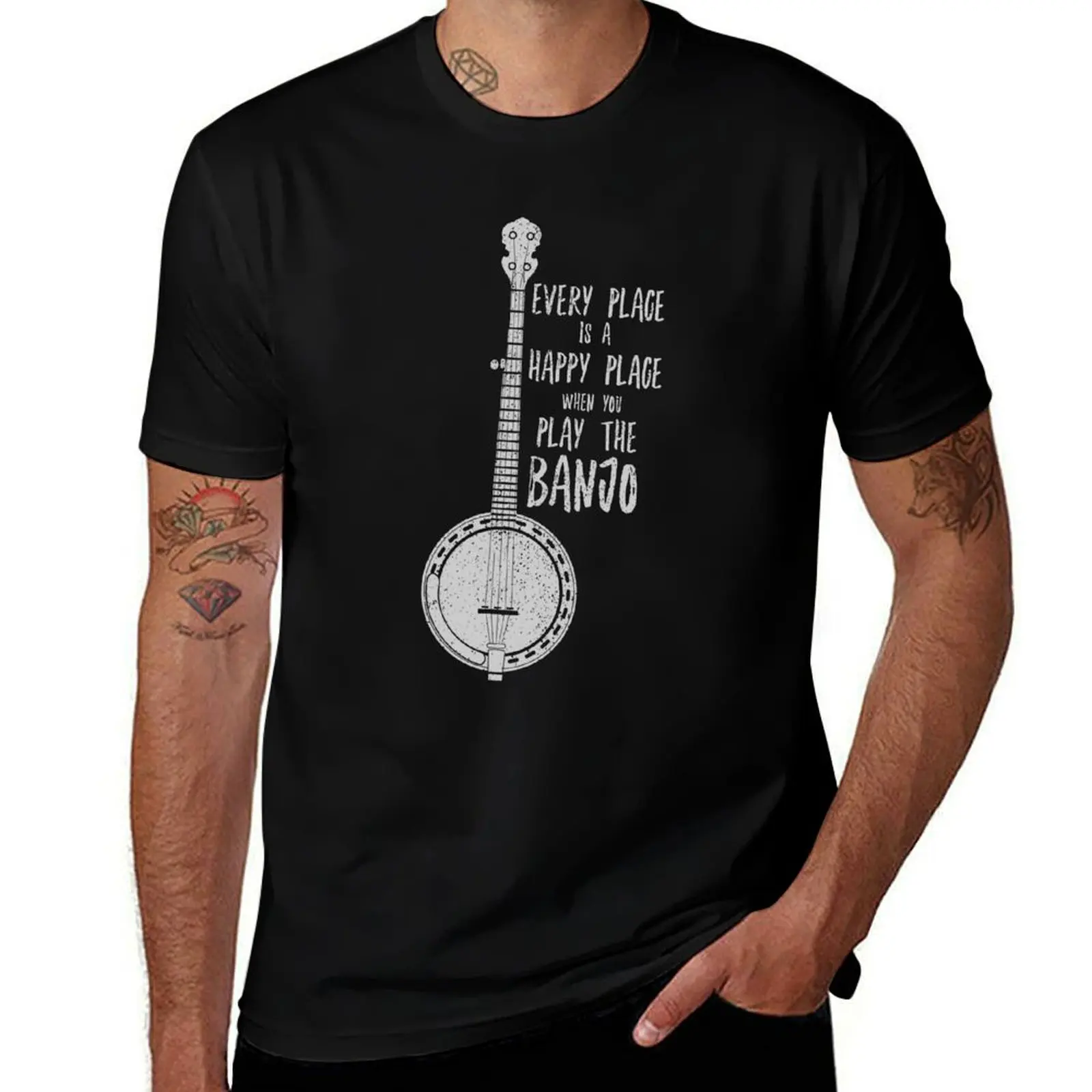 Funny Banjo Shirt - Folk Bluegrass Newgrass Rock T-Shirt Soft Cotton Print T-Shirt