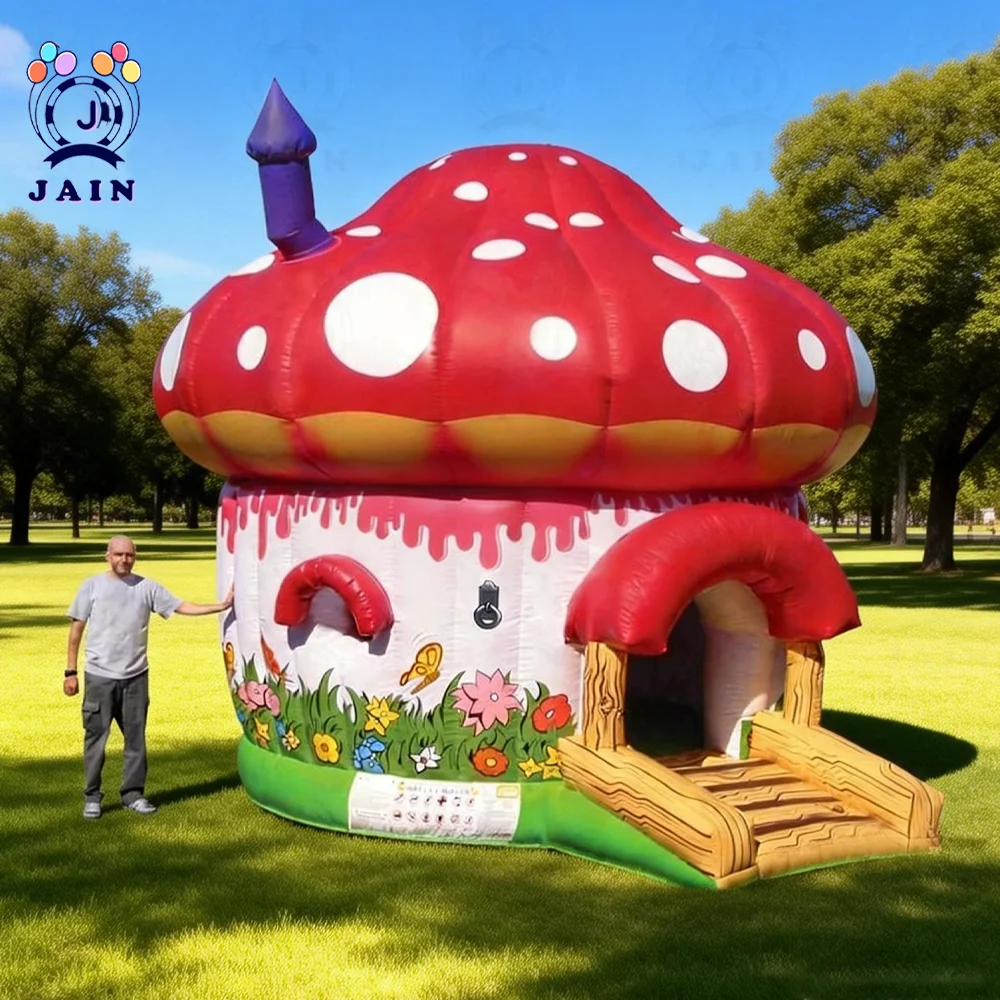 5x5M Commercial Inflatable Mushroom Bounce House Kids Inflatable Air Jumper Bouncer Castle Carnival Party for Sale