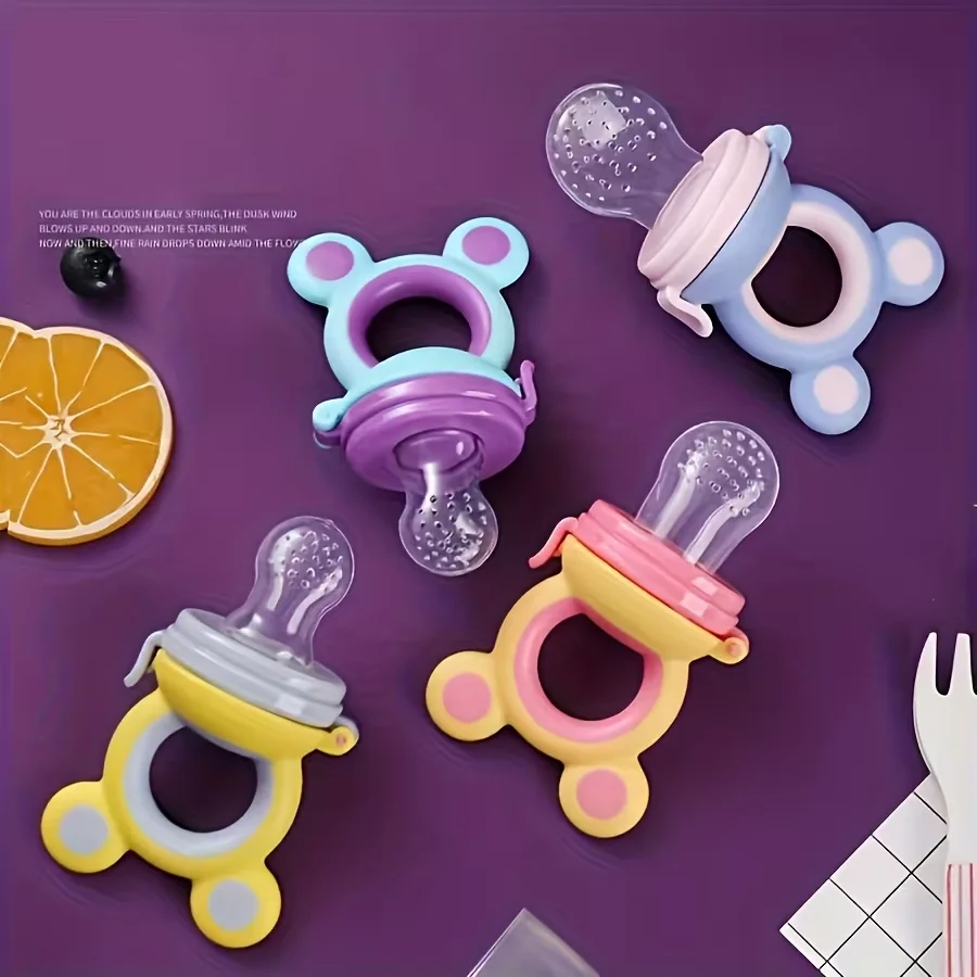 3pcs/1pc Baby Fruit Feeder with Mesh Bag, Fresh Food Vegetable Feeder Pacifier, Kids Feeding Cutlery, Baby Teether Nipple Gift
