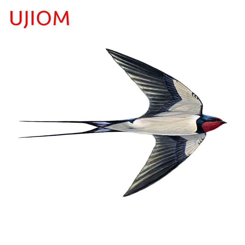 UJIOM 13cm x 9.3cm Sparrow Wall Stickers Vinyl Cute Bedroom Bathroom Decals Scratch-Proof Sunscreen Windshield House Stickers