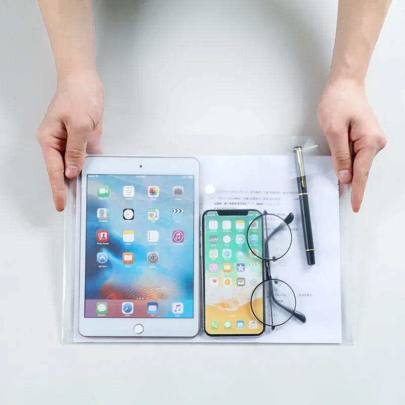 5pcs Portable For Documents Lightweight Expanding Wallet Home Office Snap Button PP Multifunctional File Folder A4 Size Storage