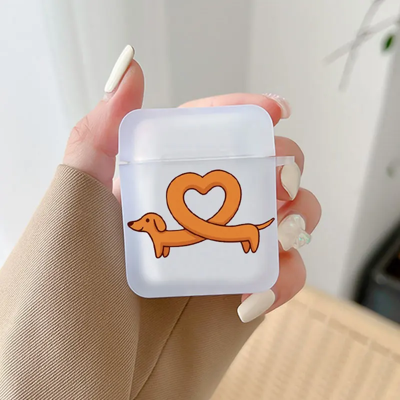 Cute Puppy Case for Airpods Pro 2 1 Earphone Shell Wireless Bluetooth Charging Box for Apple Airpod 3 Pro2 Cover Dachshund Funda