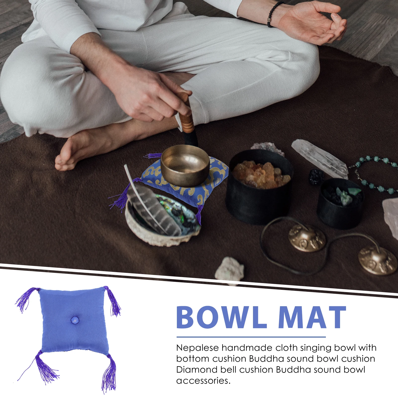 

Premium Embroidery Buddha Sound Mat Singing Cushion Protective Holder Pad Random Color Bowl Protector Mat Decorative