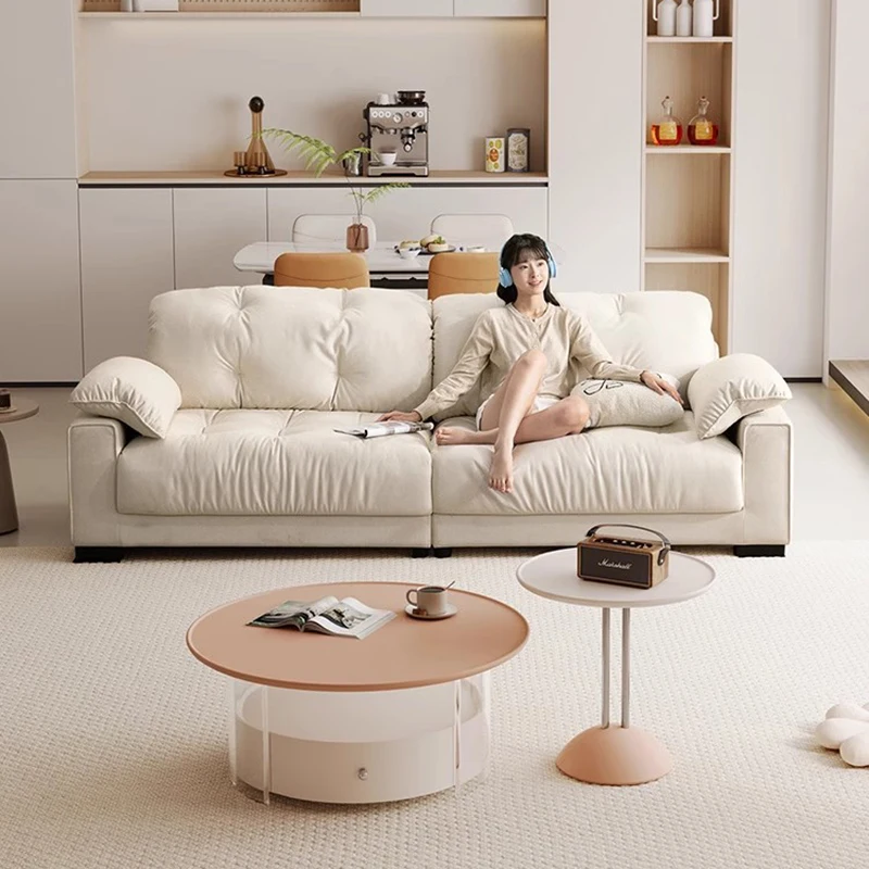 

Cream White Living Room Sofas Universal Waiting Trendy Soft Vintage Living Room Sofas Aesthetic Muebles Chinese Style Furniture