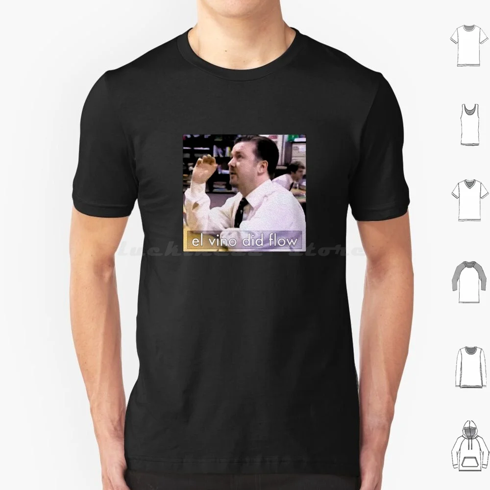 David Brent-El Vino Did Flow T Shirt 6xl Cotton Cool Tee The Office El Vino Did Flow David Brent Quote Sergio Georgini Wernham