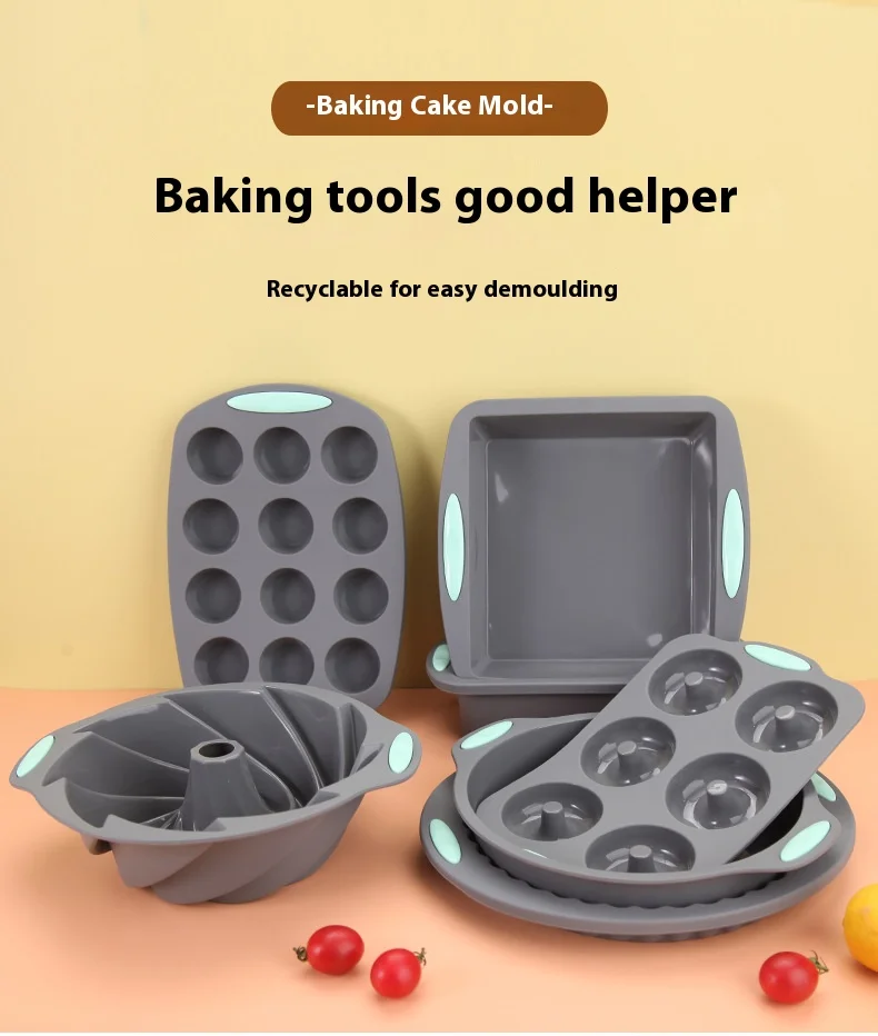 

Silicone Chiffon Cake Mould Rectangular Round High Temperature Baking Baking Pan Toast Bread Donut Molds