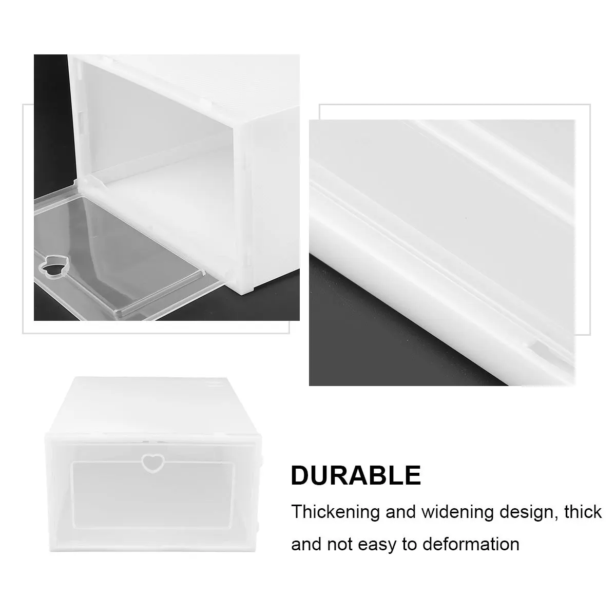

6Pcs Creative Shoes Box Transparent Large Capacity Simple Design Storage Organizer Easy Access Visual Window
