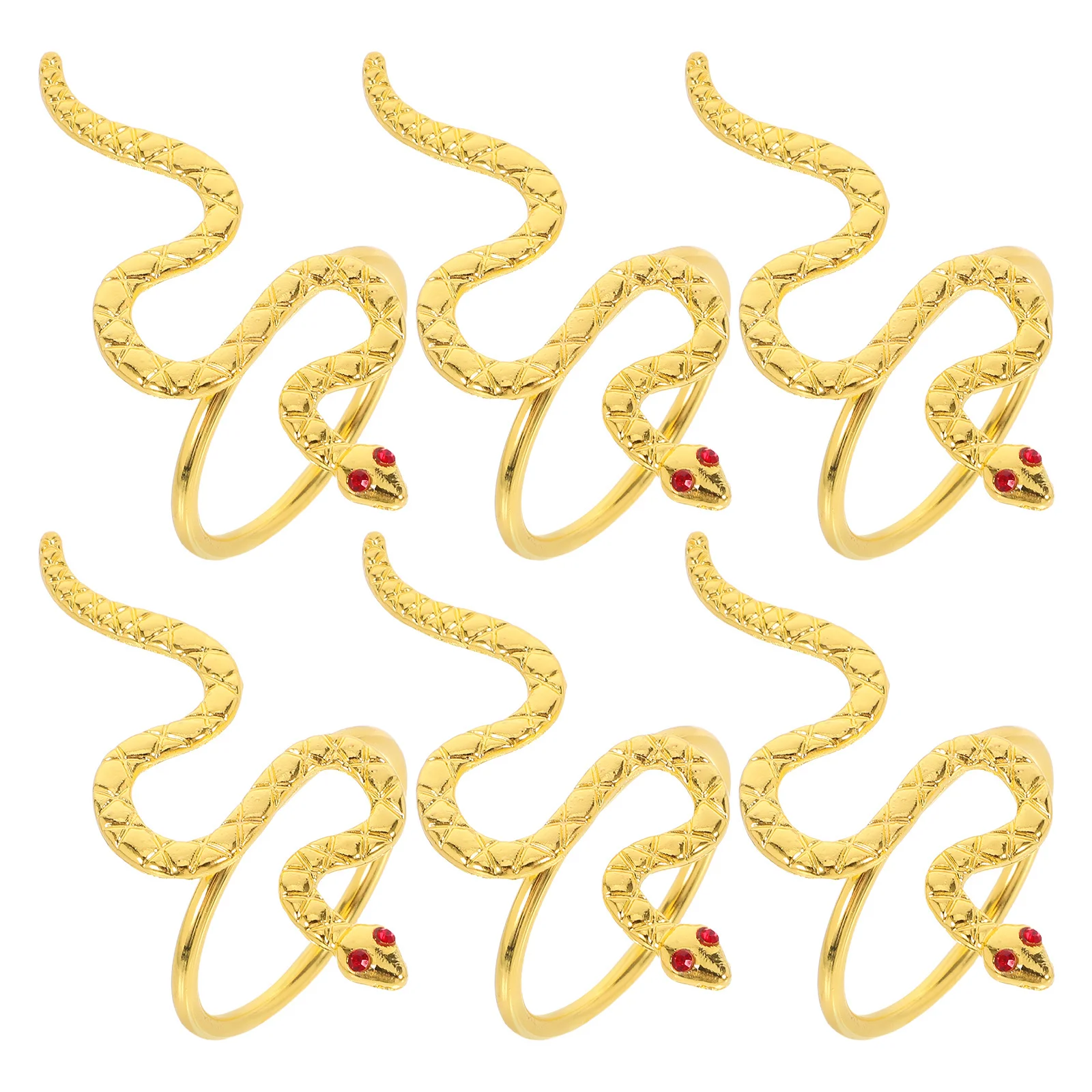 

6pcs Napkin Rings 2025 Snake Year Metal Animal Tableware For Holiday Party Chinese New Year Dinner Decor Table Accessories
