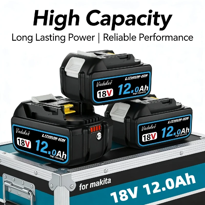 Original 18V 8.0/10.0/12.0Ah Rechargeable Battery for Makita 18v Drill DGA404 DTD173 DDF487 DTW700 DRT52 DHP489 DJV182Z HR140