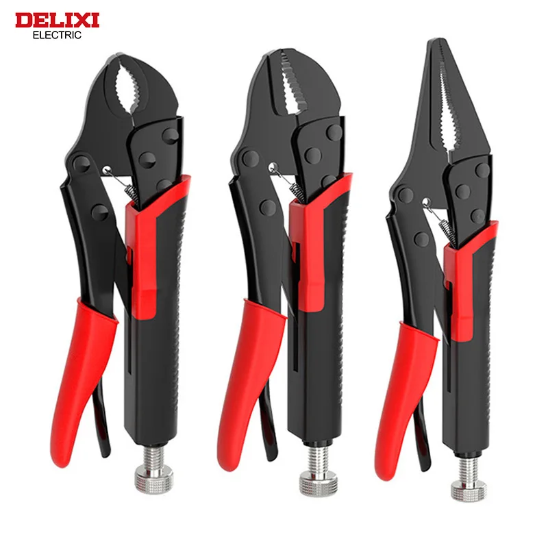 DELIXI ELECTRIC Locking Pliers，Clamp Pliers Adjustable Position for Clamping Parts of Different Thicknesses，With Rubber Sleeve