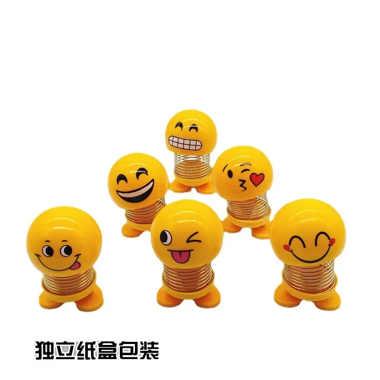 10PCS  Spring shaking figurine cartoon ornament car expression package car ornament car interior decoration products