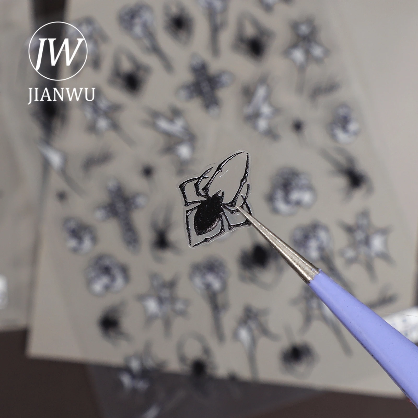JIANWU 2 Pcs/set Vintage 5D Dark Spider Webs Landscape Material Collage Manicure PET Sticker Creative Journal Stationery view 3