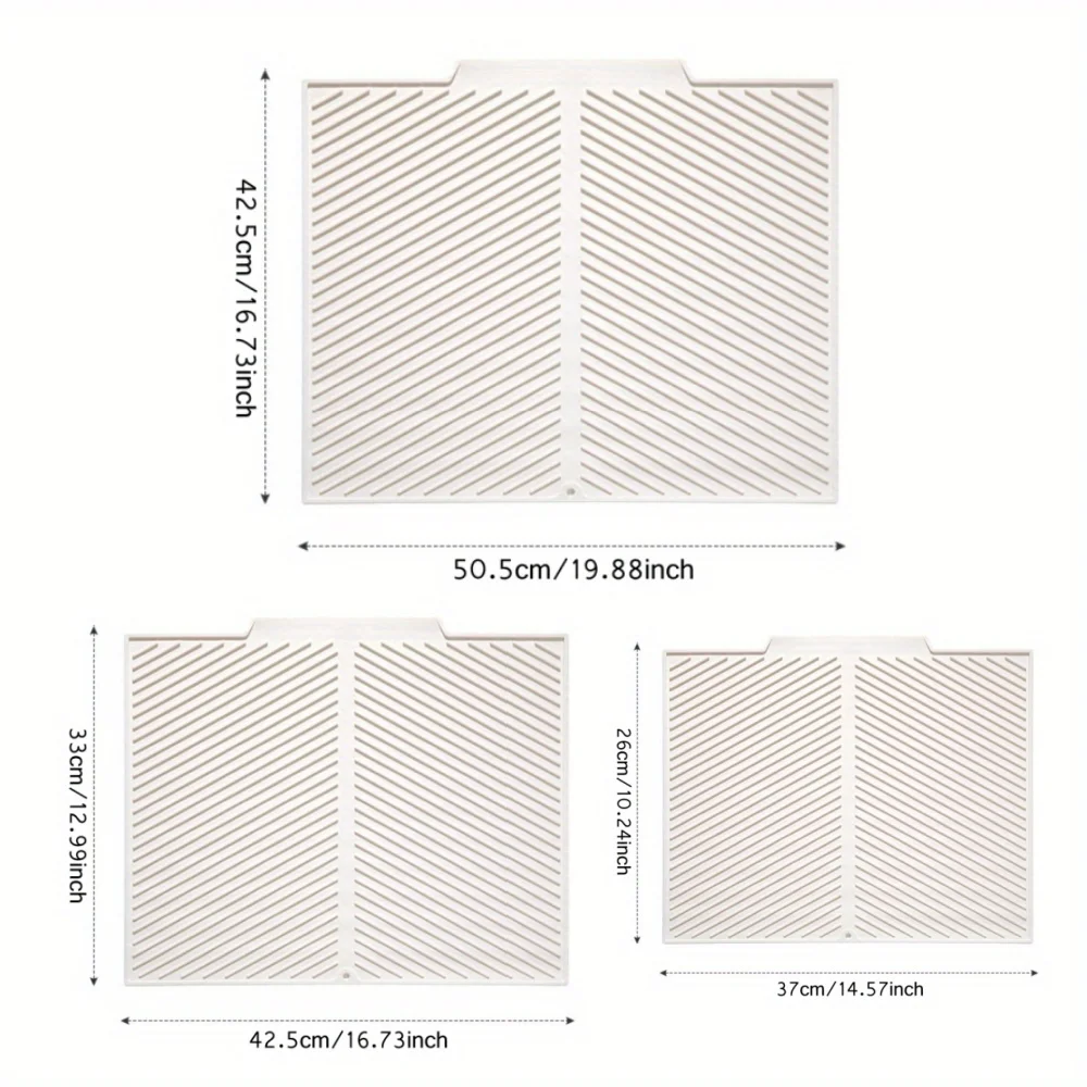 Leeseph 1PC Silicone Dish Drying Mat, Collapsible Quick-Drying Non-Slip Draining Board Mats, Heat Resistant Mat For Kitchen