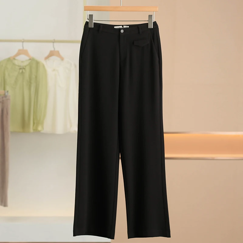 

Брюки XKing Street Style прямого кроя, повседневные, однотонные, простой дизайн, летняя новинка, женская мода, 313, естественная талия