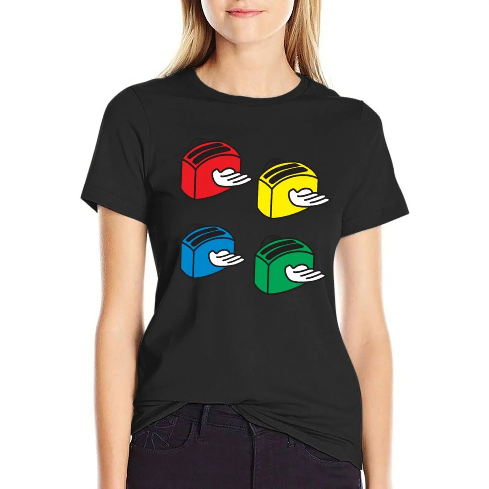 

RGB Flying Toasters T-Shirt summer top cute tops anime clothes customs design your own white t shirts for Women